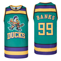 Men Mighty Ducks Jersey #33 Goldberg #66 Bombay #96 Conway #99 Banks Jersey,Basketball Jersey for Men S-XXXL