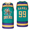 Men Mighty Ducks Jersey #33 Goldberg #66 Bombay #96 Conway #99 Banks Jersey,Basketball Jersey for Men S-XXXL