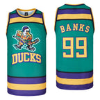 Men Mighty Ducks Jersey #33 Goldberg #66 Bombay #96 Conway #99 Banks Jersey,Basketball Jersey for Men S-XXXL