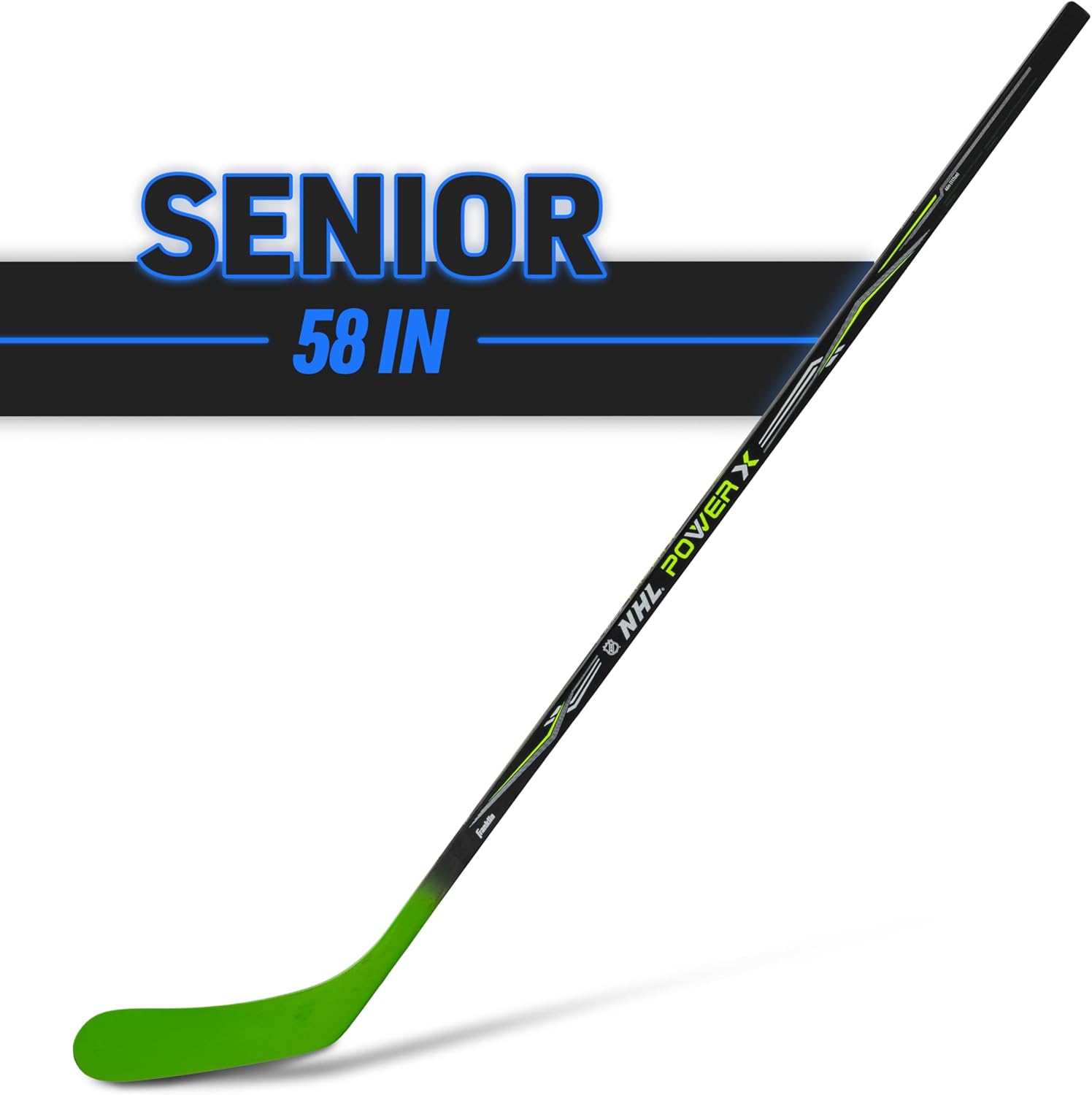 Franklin Sports Street Hockey Sticks - Ambush Junior Street Hockey Stick - Wood and Fiberglass Shaft - ABS Blade - One Piece Stick - 46", 52", 58"