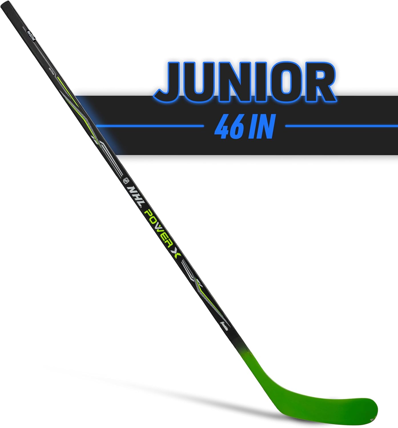Franklin Sports Street Hockey Sticks - Ambush Junior Street Hockey Stick - Wood and Fiberglass Shaft - ABS Blade - One Piece Stick - 46", 52", 58"
