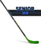 Franklin Sports Street Hockey Sticks - Ambush Junior Street Hockey Stick - Wood and Fiberglass Shaft - ABS Blade - One Piece Stick - 46", 52", 58"