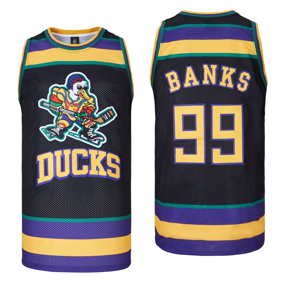 Men Mighty Ducks Jersey #33 Goldberg #66 Bombay #96 Conway #99 Banks Jersey,Basketball Jersey for Men S-XXXL
