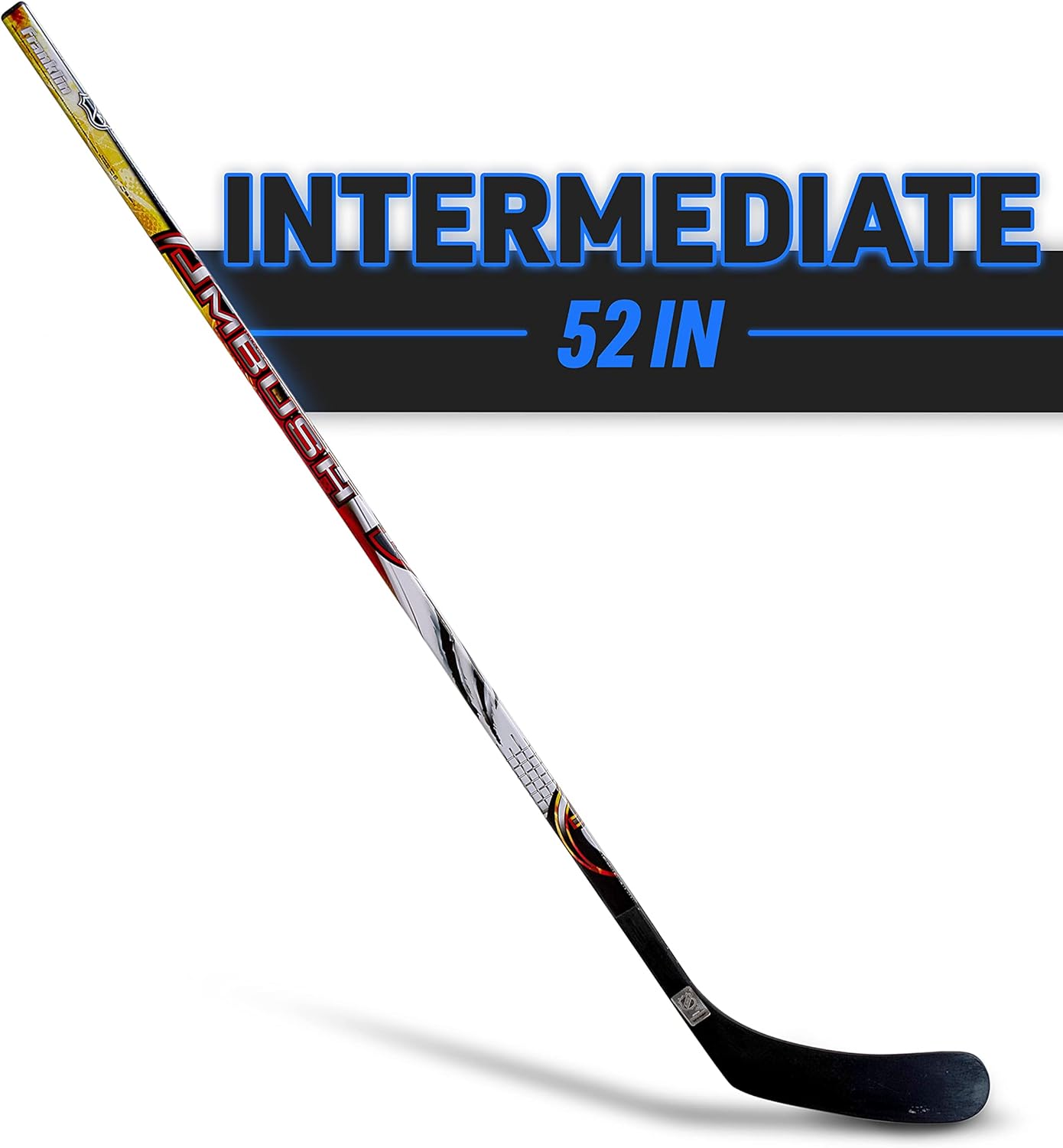 Franklin Sports Street Hockey Sticks - Ambush Junior Street Hockey Stick - Wood and Fiberglass Shaft - ABS Blade - One Piece Stick - 46", 52", 58"