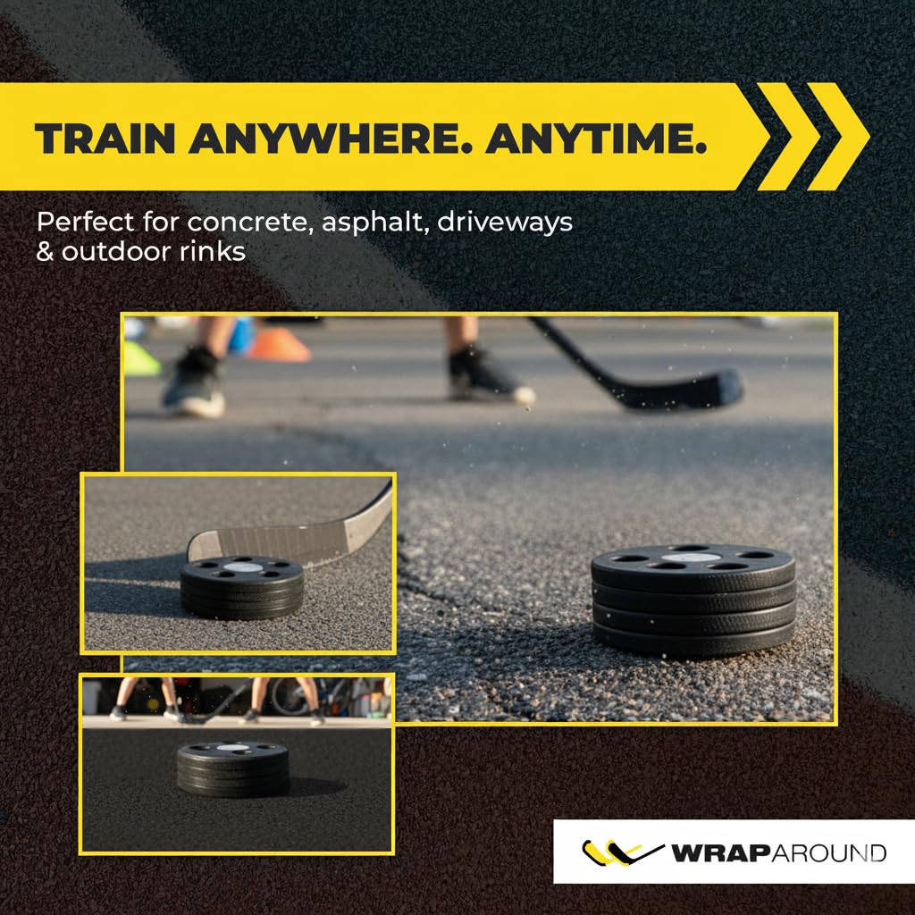 Wraparound Puckaround – Street & Roller Hockey Puck – Real Ice Feel, Durable for Stickhandling & Shooting – Hockey Game & Training Equipment, Gifts & Gear for Players