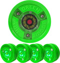 Green Biscuit Alien Hockey Pucks 4 Pack - Lights up When Using! Smart, Bright and Durable Street Hockey Puck That Flashes While Passing and Stick Handling Training