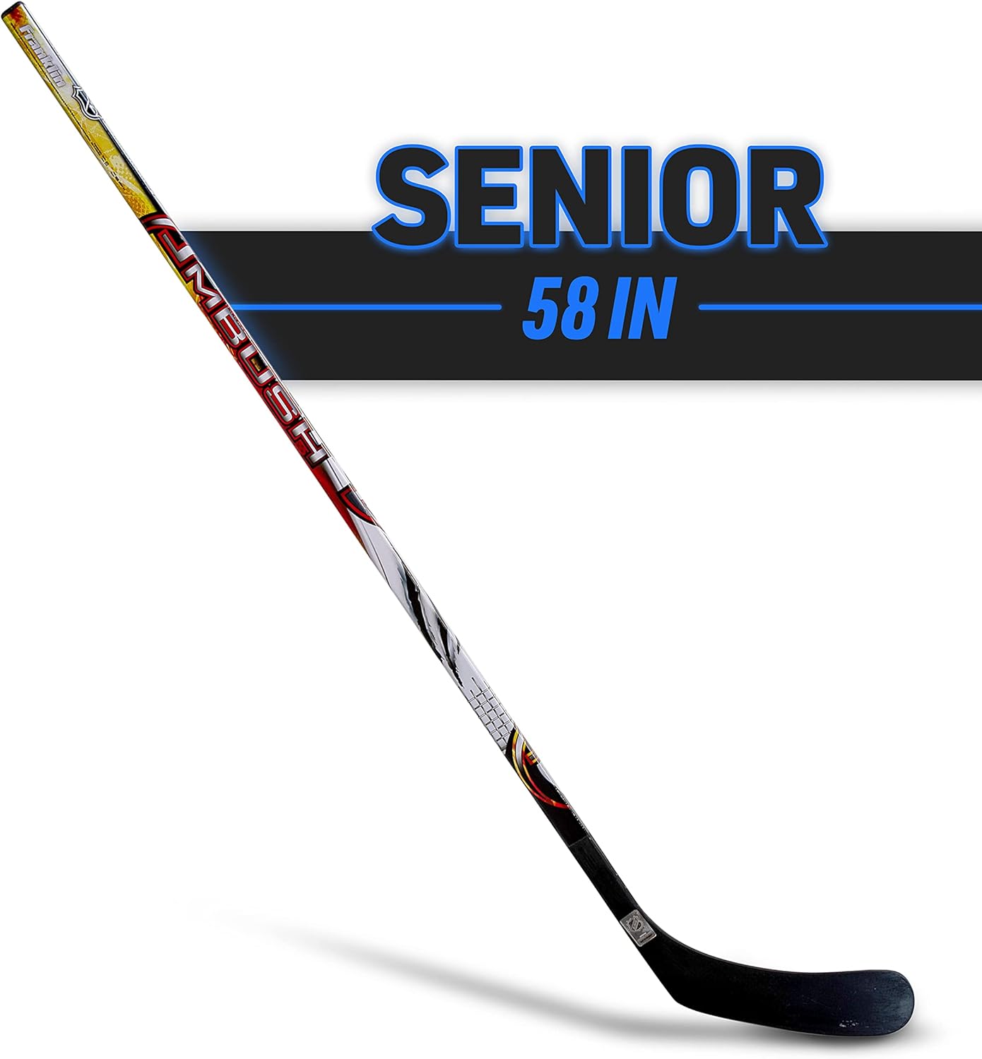 Franklin Sports Street Hockey Sticks - Ambush Junior Street Hockey Stick - Wood and Fiberglass Shaft - ABS Blade - One Piece Stick - 46", 52", 58"
