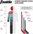 Franklin Sports Street Hockey Sticks - Ambush Junior Street Hockey Stick - Wood and Fiberglass Shaft - ABS Blade - One Piece Stick - 46", 52", 58"