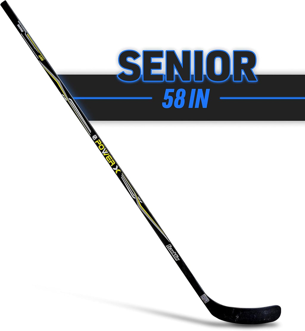 Franklin Sports Street Hockey Sticks - Ambush Junior Street Hockey Stick - Wood and Fiberglass Shaft - ABS Blade - One Piece Stick - 46", 52", 58"
