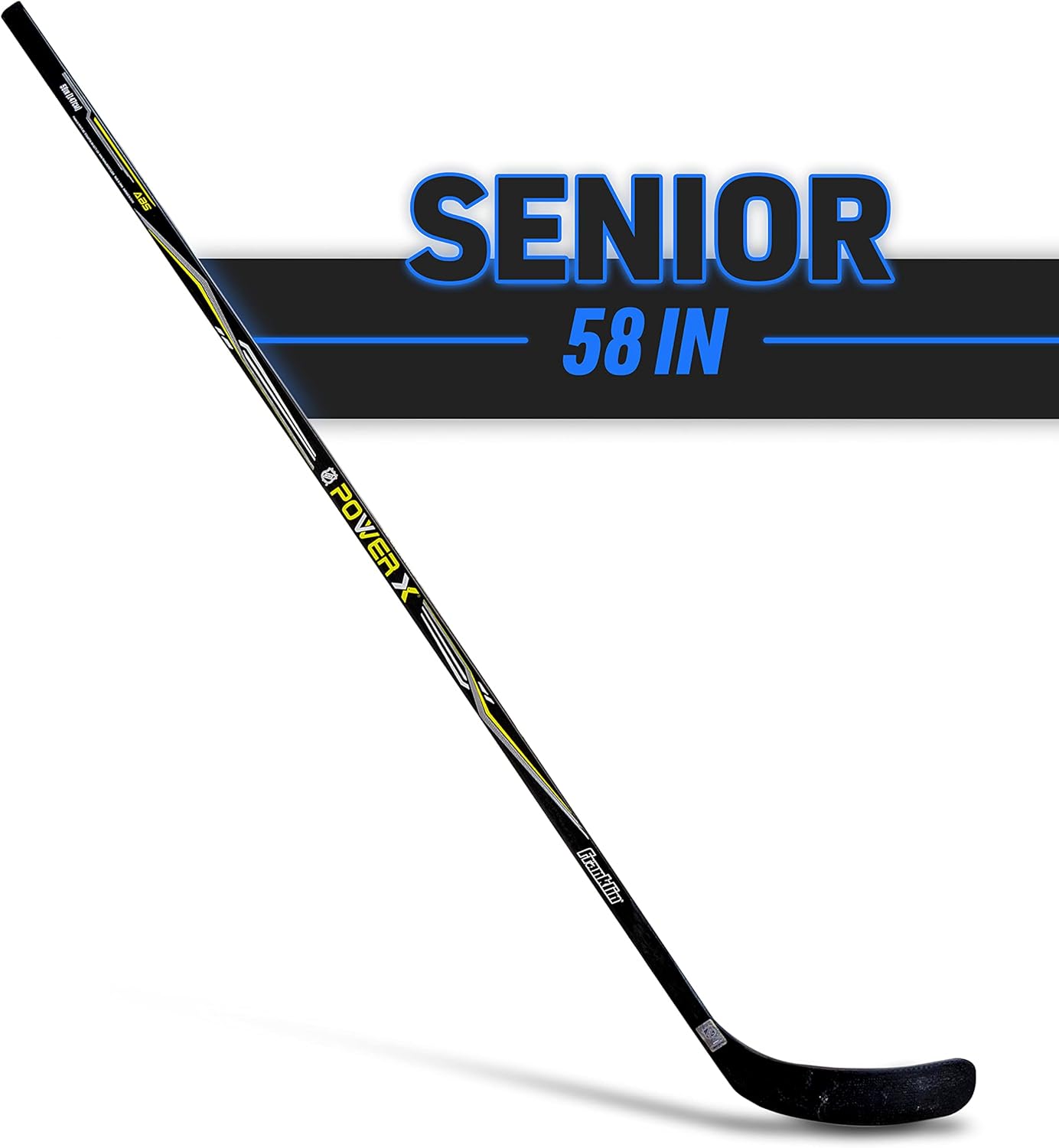 Franklin Sports Street Hockey Sticks - Ambush Junior Street Hockey Stick - Wood and Fiberglass Shaft - ABS Blade - One Piece Stick - 46", 52", 58"