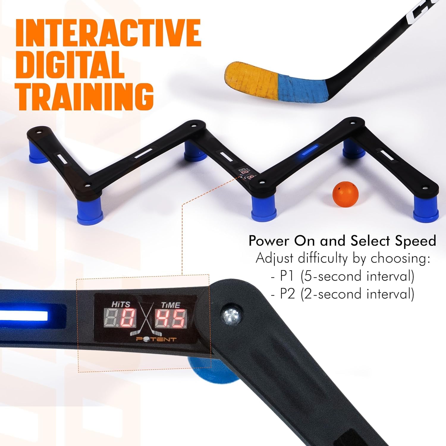 Potent Hockey Digital Stickhandling Trainer - Ultimate Hockey Puck Handling Trainer for Enhanced Hockey Skills Competition Performance | Premium Stickhandling Trainer for All Skill Levels