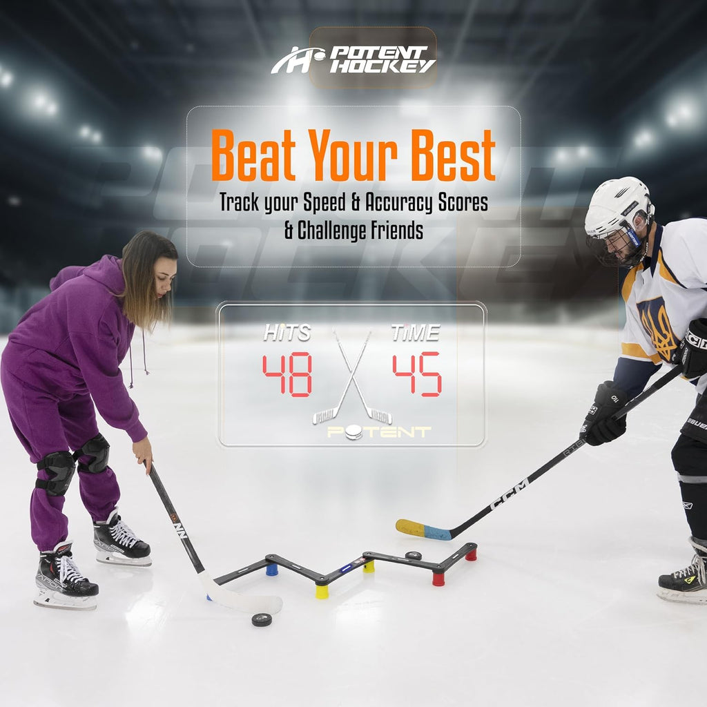 Potent Hockey Digital Stickhandling Trainer - Ultimate Hockey Puck Handling Trainer for Enhanced Hockey Skills Competition Performance | Premium Stickhandling Trainer for All Skill Levels