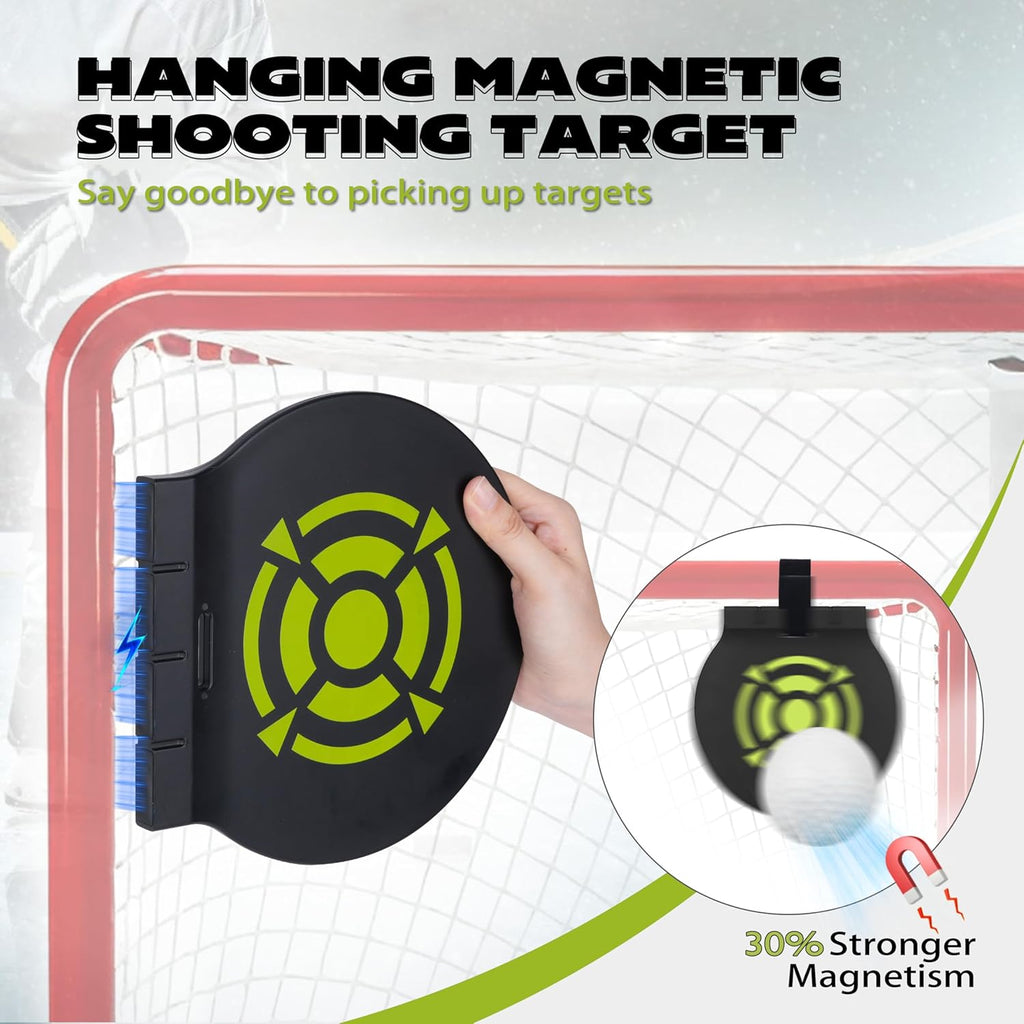 Hikeen Heavy Duty Magnetic Hockey Shooting Targets-7.9" Accuracy Trainers Hockey Targets with Hanging Rope for Hockey & Lacrosse Nets(4 Packs)