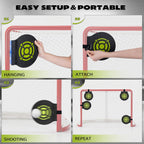 Hikeen Heavy Duty Magnetic Hockey Shooting Targets-7.9" Accuracy Trainers Hockey Targets with Hanging Rope for Hockey & Lacrosse Nets(4 Packs)