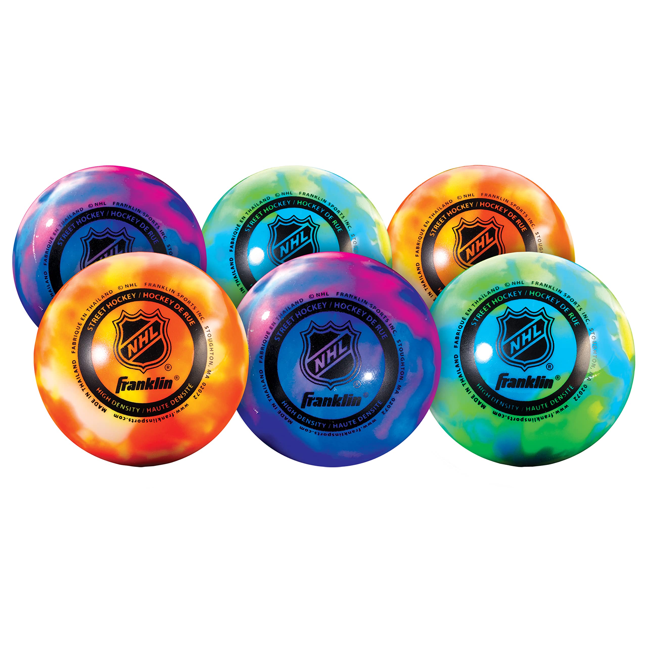 Franklin Sports NHL Street Hockey Balls - No Bounce Outdoor Street + Roller Hockey Balls - Official Size for Youth + Adult Street Hockey - Assorted Colors - 1, 2, 3, and 15 Bulk Packs