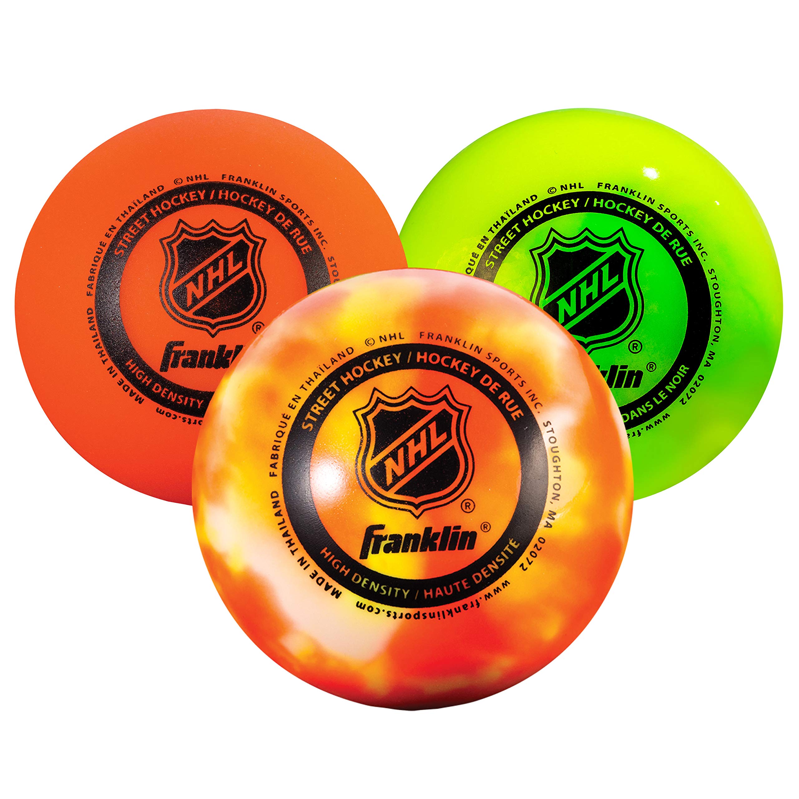 Franklin Sports NHL Street Hockey Balls - No Bounce Outdoor Street + Roller Hockey Balls - Official Size for Youth + Adult Street Hockey - Assorted Colors - 1, 2, 3, and 15 Bulk Packs