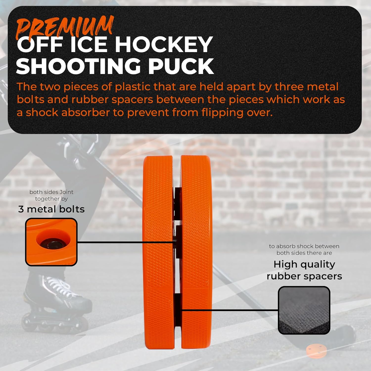 Green Biscuit Hockey Puck 2-Pack, Original, Off Ice Hockey Puck/Snipe, Shooting Street Hockey Puck Better Stick Handling, Passing and Shooting