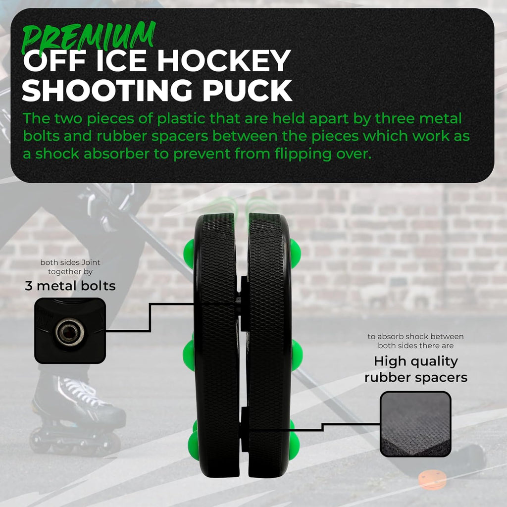 Green Biscuit Roller Hockey Puck Bucket 15 Pucks