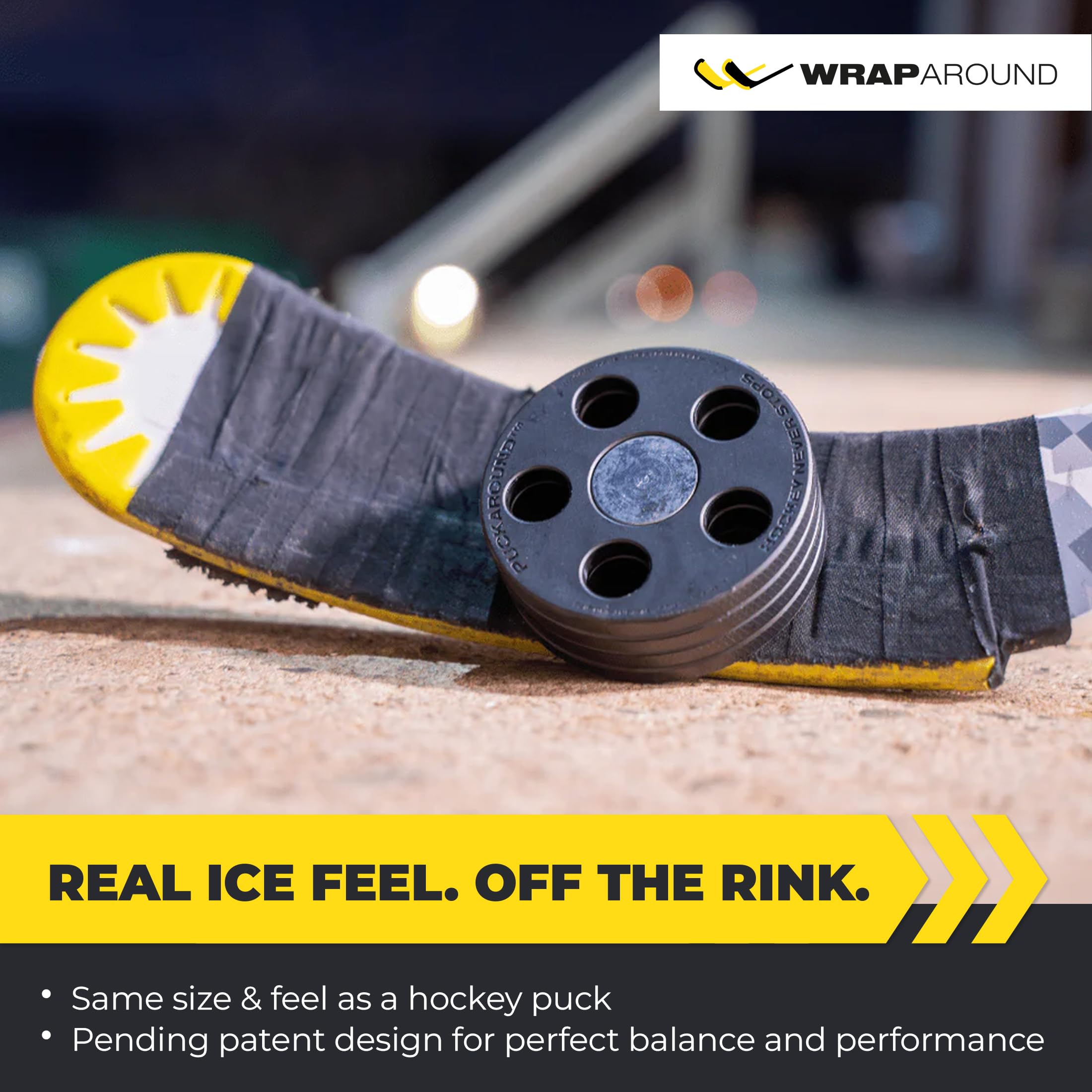 Wraparound Puckaround – Street & Roller Hockey Puck – Real Ice Feel, Durable for Stickhandling & Shooting – Hockey Game & Training Equipment, Gifts & Gear for Players