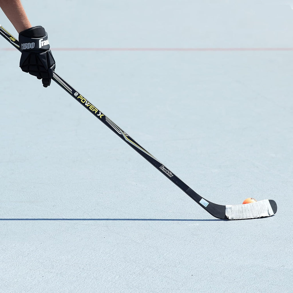 Franklin Sports Street Hockey Sticks - Ambush Junior Street Hockey Stick - Wood and Fiberglass Shaft - ABS Blade - One Piece Stick - 46", 52", 58"