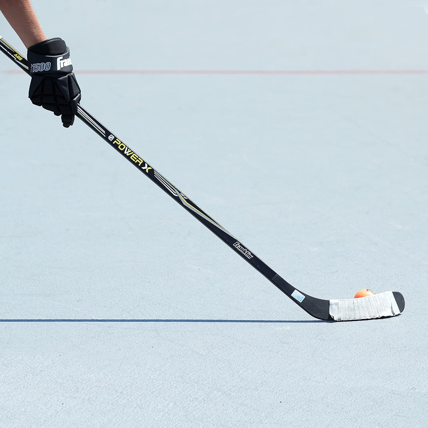 Franklin Sports Street Hockey Sticks - Ambush Junior Street Hockey Stick - Wood and Fiberglass Shaft - ABS Blade - One Piece Stick - 46", 52", 58"