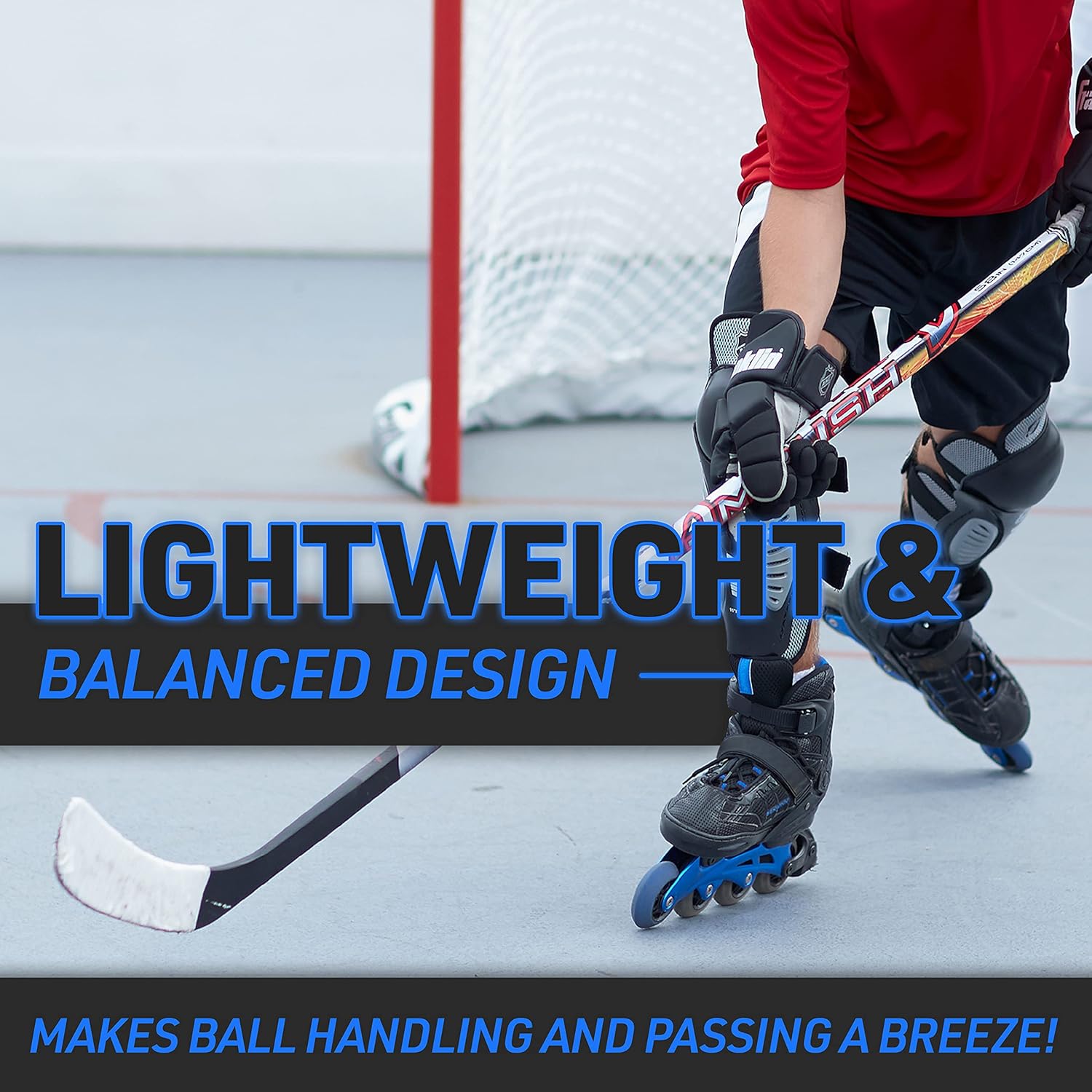 Franklin Sports Street Hockey Sticks - Ambush Junior Street Hockey Stick - Wood and Fiberglass Shaft - ABS Blade - One Piece Stick - 46", 52", 58"