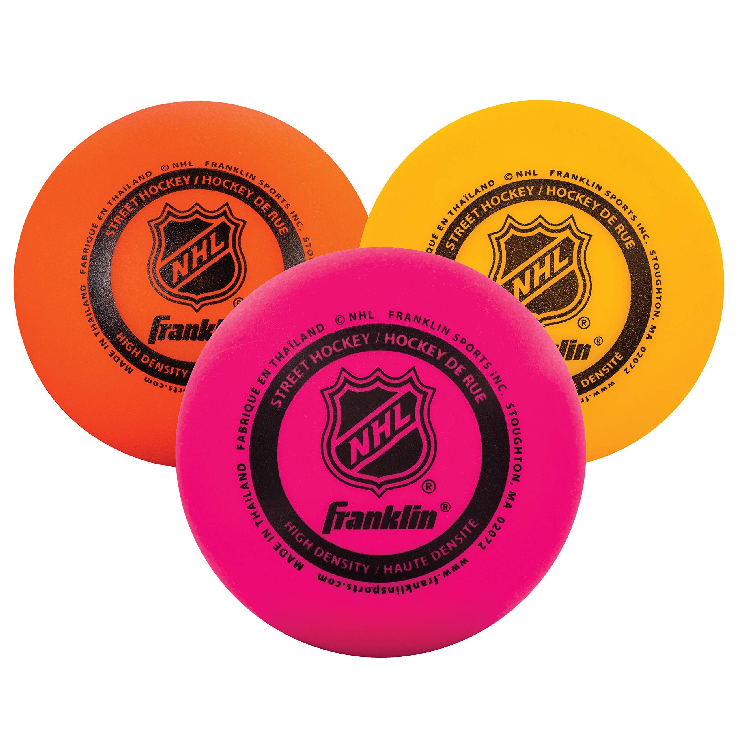 Franklin Sports NHL Street Hockey Balls - No Bounce Outdoor Street + Roller Hockey Balls - Official Size for Youth + Adult Street Hockey - Assorted Colors - 1, 2, 3, and 15 Bulk Packs