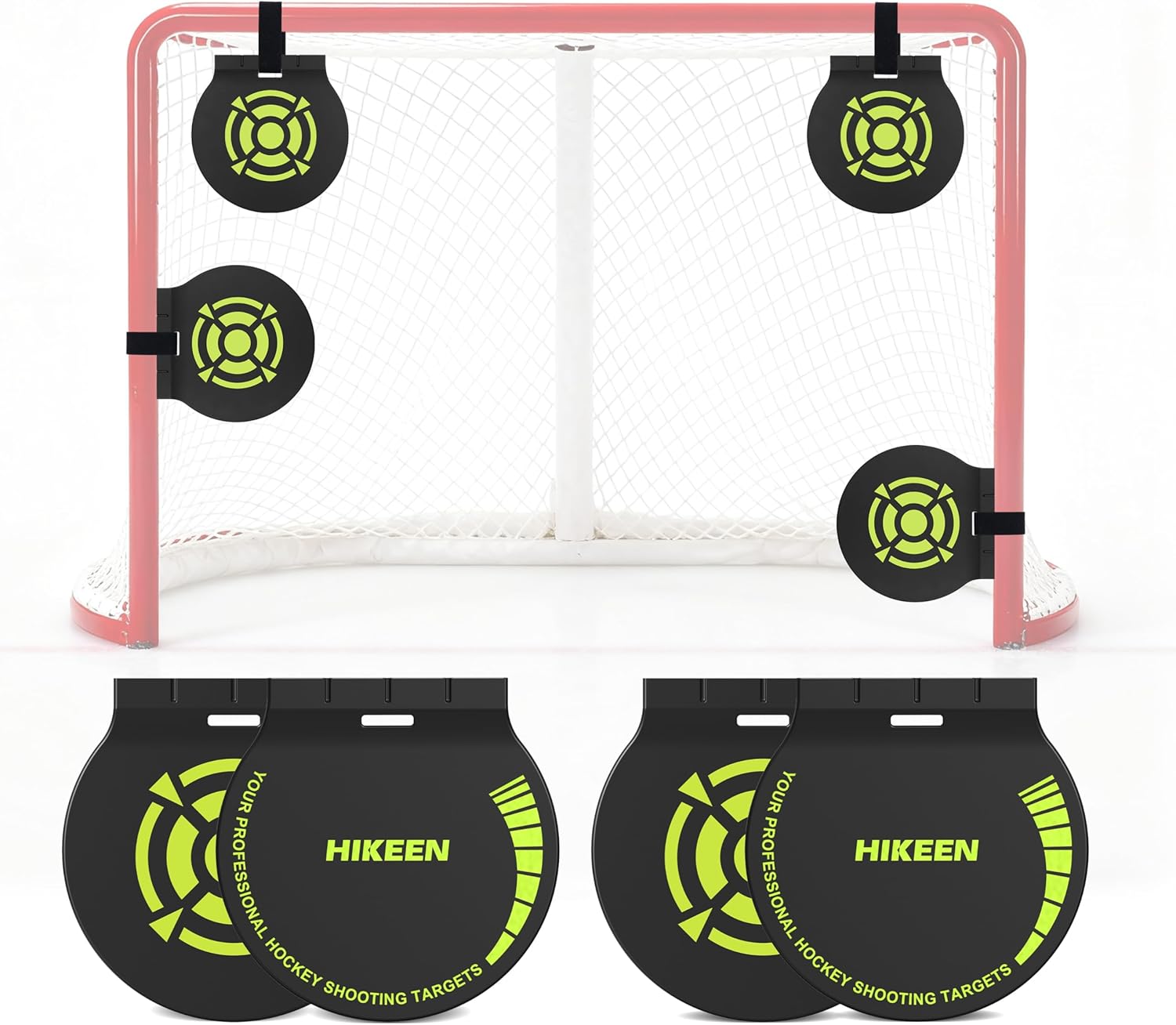 Hikeen Heavy Duty Magnetic Hockey Shooting Targets-7.9" Accuracy Trainers Hockey Targets with Hanging Rope for Hockey & Lacrosse Nets(4 Packs)
