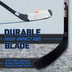 Franklin Sports Street Hockey Sticks - Ambush Junior Street Hockey Stick - Wood and Fiberglass Shaft - ABS Blade - One Piece Stick - 46", 52", 58"