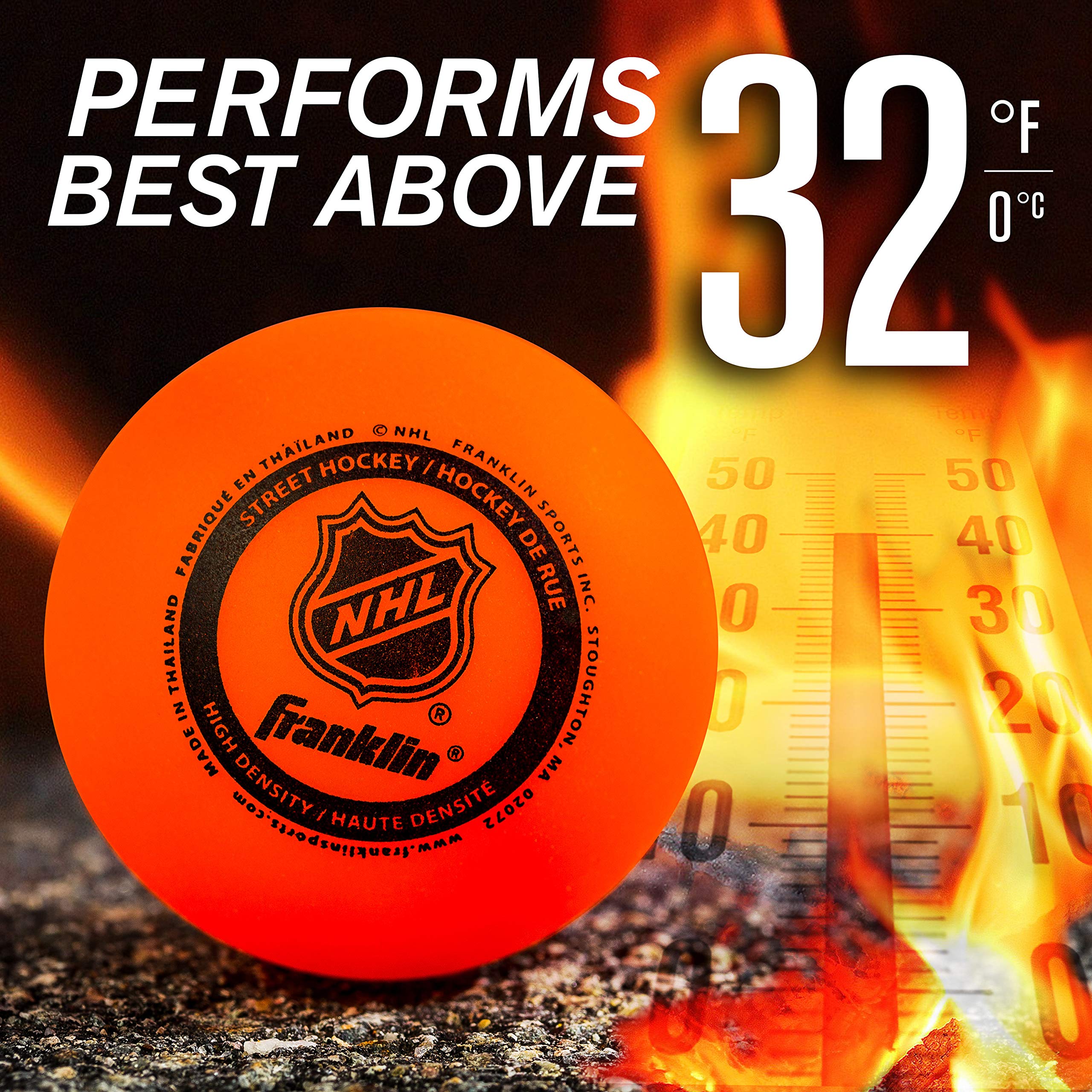 Franklin Sports NHL Street Hockey Balls - No Bounce Outdoor Street + Roller Hockey Balls - Official Size for Youth + Adult Street Hockey - Assorted Colors - 1, 2, 3, and 15 Bulk Packs