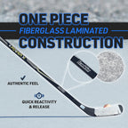 Franklin Sports Street Hockey Sticks - Ambush Junior Street Hockey Stick - Wood and Fiberglass Shaft - ABS Blade - One Piece Stick - 46", 52", 58"